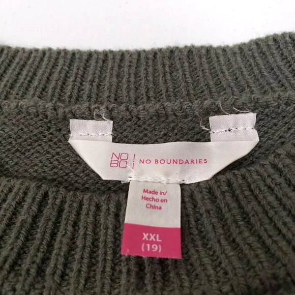 No Boundaries Womens Cropped Mushroom Sweater Size XXL Juniors 19 - Picture 4 of 9